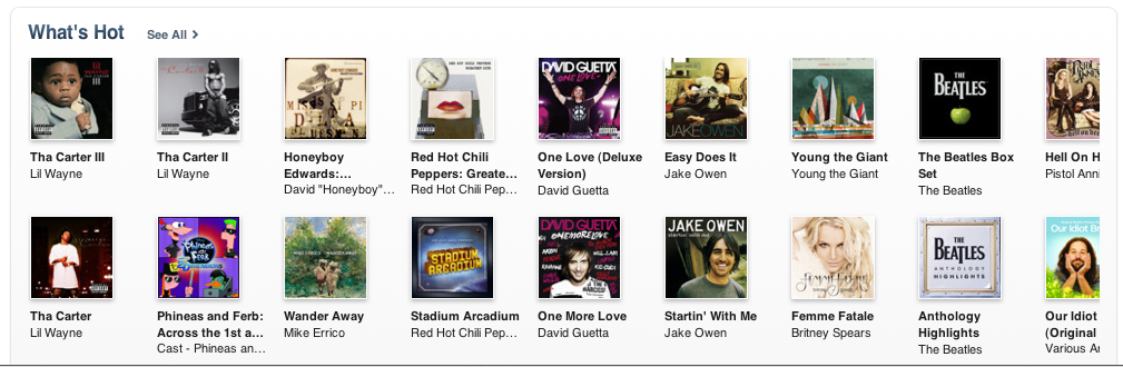 What’s Hot? The iTunes Homepage, Featuring “Wander Away”